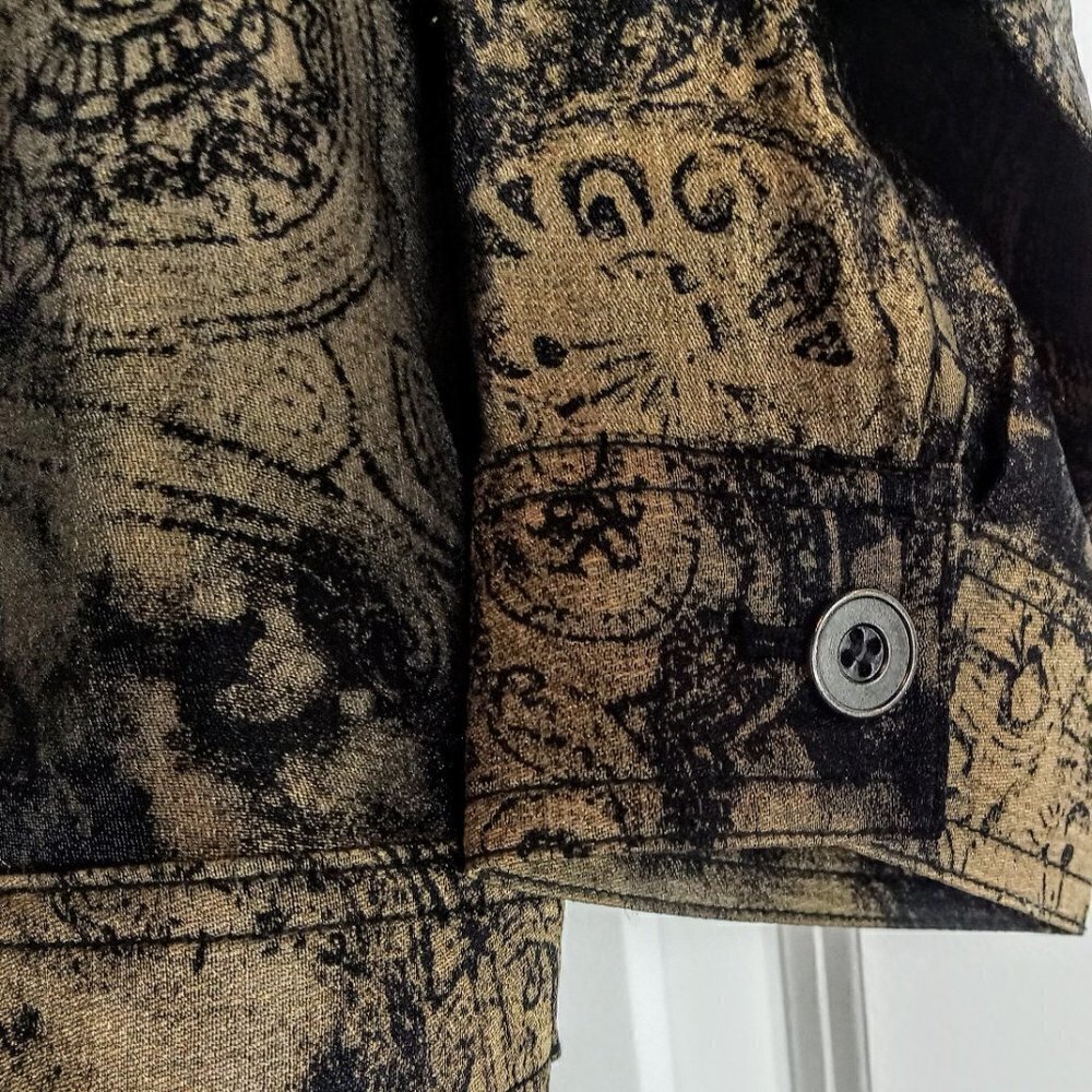 Ruby Rd. Black Bronze Abstract Print Jacket - Picture 6 of 9